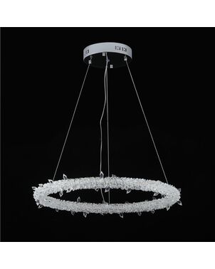 Glamor crystal round chandelier, silver ICE