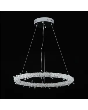 Glamor crystal round chandelier, silver ICE