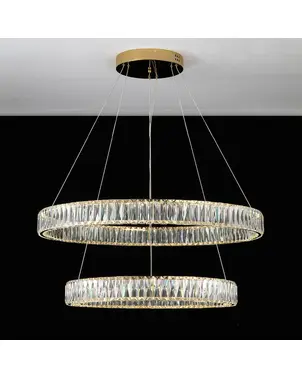 Żyrandol kryształowy złoty nowoczesny okrągły glamour CRYSTAL L