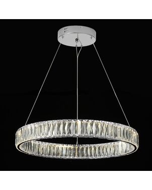 Żyrandol kryształowy CRYSTAL srebrny, glamour, ekskluzywny, nowoczesny ring