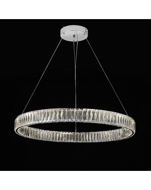 Żyrandol kryształowy CRYSTAL srebrny, glamour, ekskluzywny, nowoczesny ring