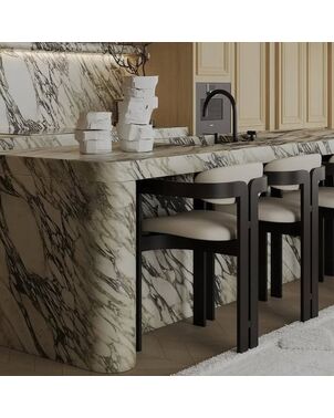 Exclusive Upholstered Wooden Bar Stool for a Dining Island in a Modern Style: FOREST