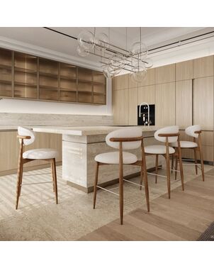 Modern Designer Wooden Bar Stool for an OLIVIA Island