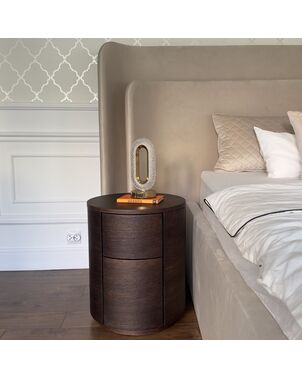 Luxurious Round Wooden Nightstand AMARA