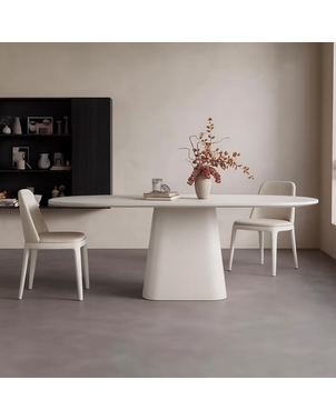 Modern, white lacquered wooden table extendable on one leg MODENA