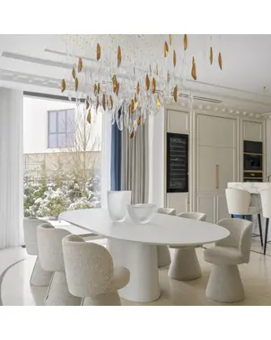 Nowoczesny lakierowany biały stół drewniany rozkładany na jednej nodze MODENA