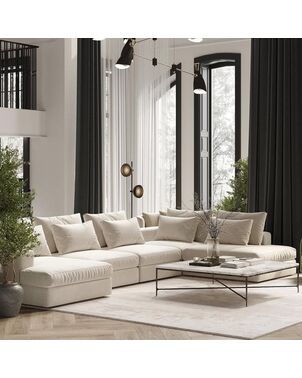 Modern modular corner sofa, comfortable velvet sofa in Italian style, FIGARO