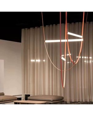 Modern designer leather chandelier, stylish pendant lamp, COSMOPOLITAN stripes