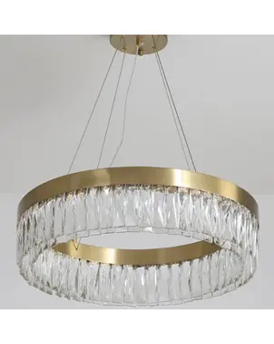 Gold crystal ring chandelier, 80 cm DIAMOND
