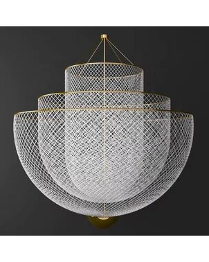 Designer gold pendant lamp, modern gold chandelier, FLORENCJA