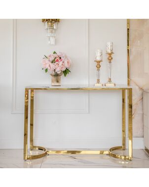 Glamorous, modern, gold and white LOLA marble console [CLONE]