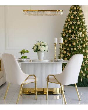 Glamor chair with armrests, modern, upholstered, designer, for the dining room, for the dressing table, beige gold SAVOY