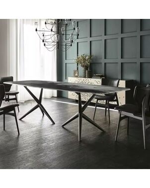 Nowoczesny stół z czarnego marmuru SPIDER, rozkładany