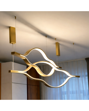 Nowoczesny żyrandol designerska lampa wisząca złota WAVE
