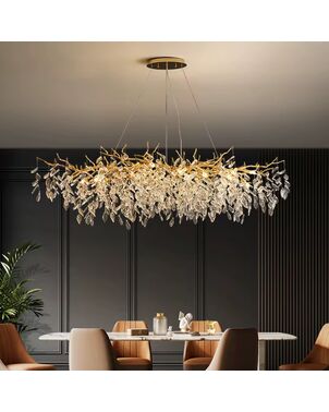 Modern Designer Crystal Chandelier in Gold from Queen