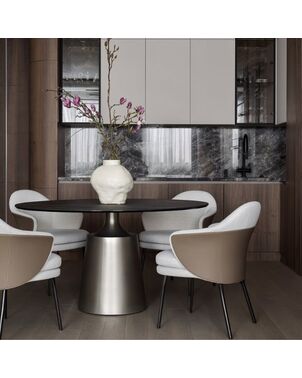 ​Stolik nowoczesny OSLO - czarna stal nierdzewna, spiekany kamień