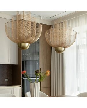 Designer gold pendant lamp, modern black chandelier, FLORENCJA