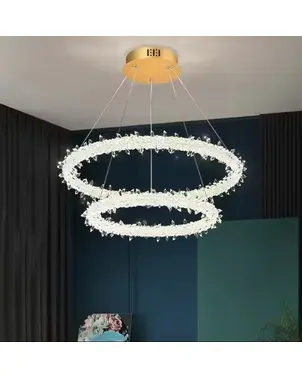 Żyrandol nowoczesny kryształowy glamour złoty  ICE M