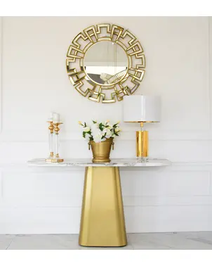 Konsola nowoczesna szczotkowane złoto blat Patagonia BELISSIMA