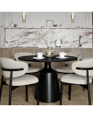 ​Stolik nowoczesny OSLO - czarna stal nierdzewna, spiekany kamień