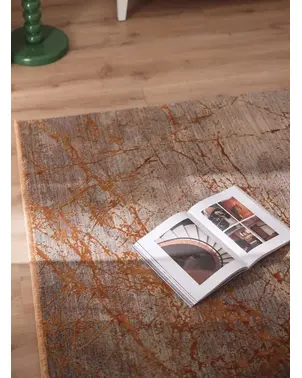 Nowoczesny elegancki dywan PLAZA miedziany