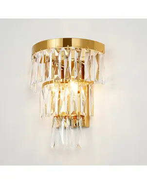 Crystal, gold, glamor wall lamp, DIAMOND 3