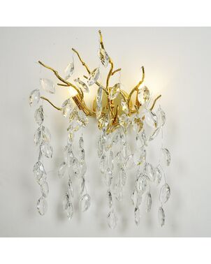 Kinkiet złoty kryształowy glamour nowoczesny, lampa ścienna QUEEN