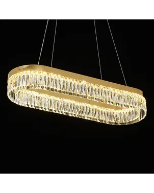 Żyrandol kryształowy złoty podłużny 100 cm nad stół DIAMOND L