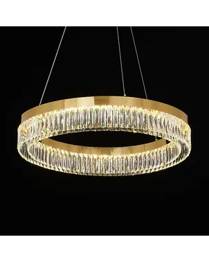 Żyrandol ring kryształowy złoty 80 cm DIAMOND M