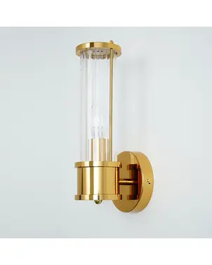 Crystal, gold, glamor, oblong wall lamp, RONALD S designer wall lamp