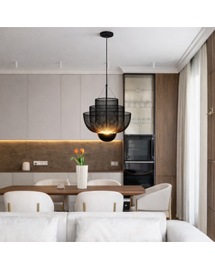 Designerska lampa wisząca złota nowoczesny czarny żyrandol FLORENCJA