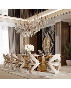 Ekskluzywne Krzesło Designerskie beżowe QUEEN