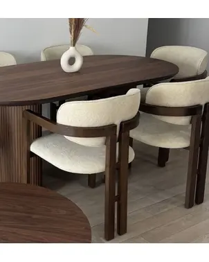 Nowoczesne krzesło designerskie drewniane tapicerowane FOREST