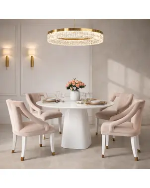 Stół glamour, do jadalni, drewniany, lakierowany, designerski, okrągły MODENA