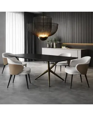 Nowoczesny stół z czarnego marmuru SPIDER, rozkładany