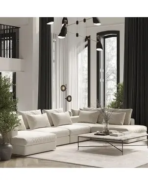 Nowoczesny narożnik modułowy wygodna aksamitna  kanapa w stylu włoskim FIGARO