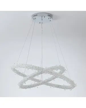 Żyrandol nowoczesny kryształowy glamour srebrny  ICE M