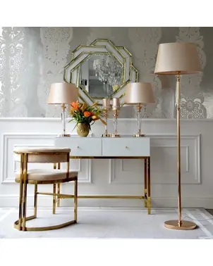 Lampa podłogowa glamour kryształowa stylowa nowoczesna podstawa złota TRINITY nowojorska hamptons OUTLET