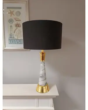 Luxury table lamp with a conical gold marble base GIULIA New York Art Deco