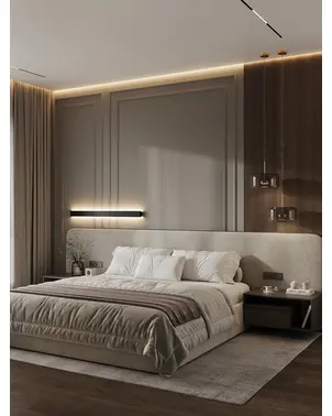 Luxurious, modern SERENA bed with a single headboard