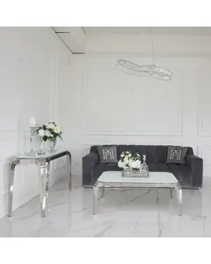 Stolik kawowy glamour, designerski, nowoczesny,  srebrny ELITE