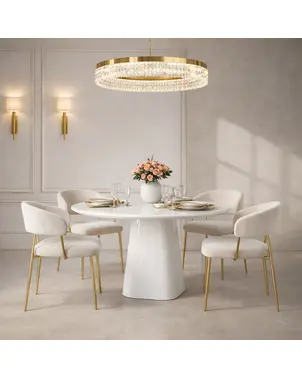 Stół glamour, do jadalni, drewniany, lakierowany, designerski, okrągły MODENA