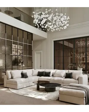 Nowoczesny narożnik modułowy wygodna aksamitna  kanapa w stylu włoskim FIGARO