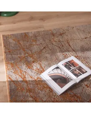 Nowoczesny elegancki dywan PLAZA miedziany