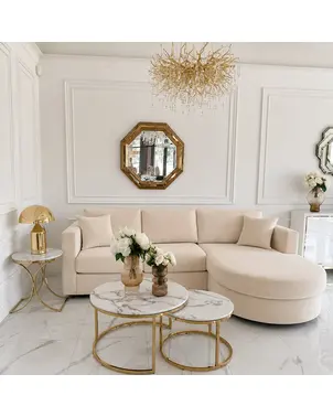 Elegancki  półokrągły złoty narożnik nowoczesny PARIS