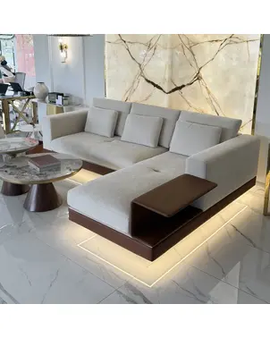 Sofa narożna z półką, nowoczesny narożnik, do salonu NAPOLEONE