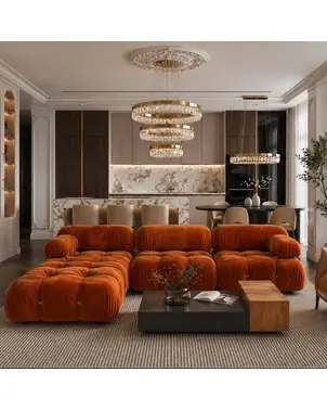 Nowoczesna sofa modułowa aksamitny narożnik NICEA