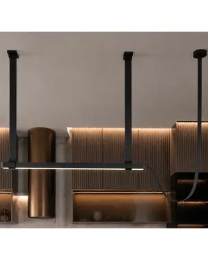 Żyrandol nowoczesny designerski ekosóra pasy czarny, brązowy Cosmopolitan