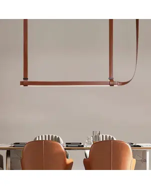 Żyrandol nowoczesny designerski ekosóra pasy czarny, brązowy 150 cm Cosmopolitan