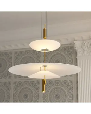 Designerska lampa wisząca złota nowoczesny złoty żyrandol PLATER